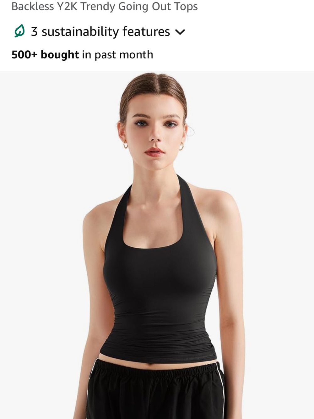 Amazon Black Halter Bandeau Tank Top